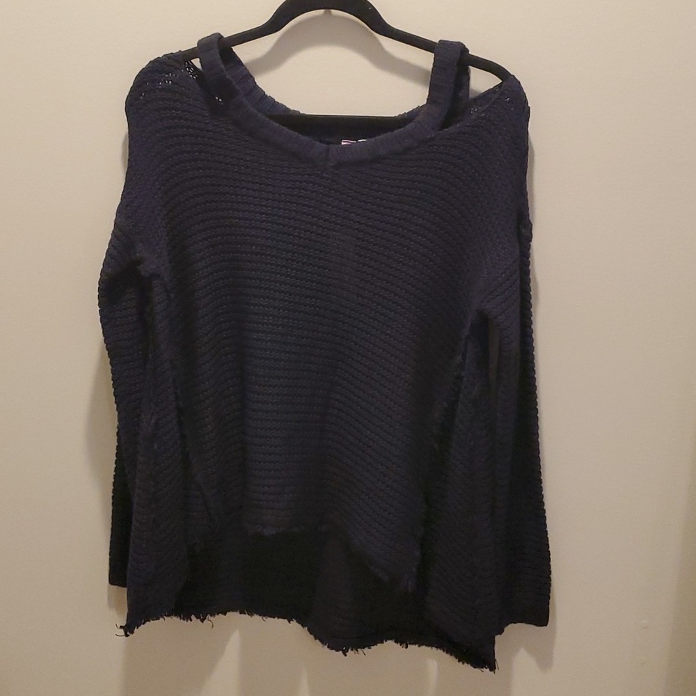 NWT Cold Shoulder Blue Sweater Size S